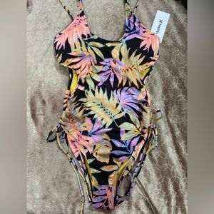 Hurley tropical print one piece